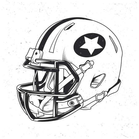 American football t-shirt label design with illustration of football helmetのイラスト素材