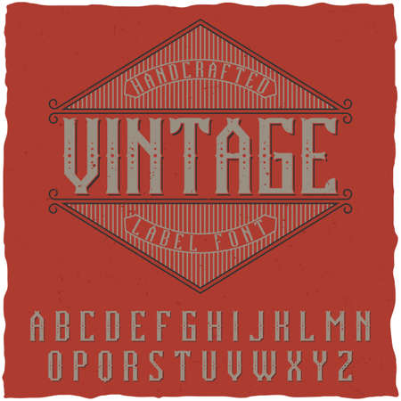 Vintage label font. Good to use in any classic label design.のイラスト素材