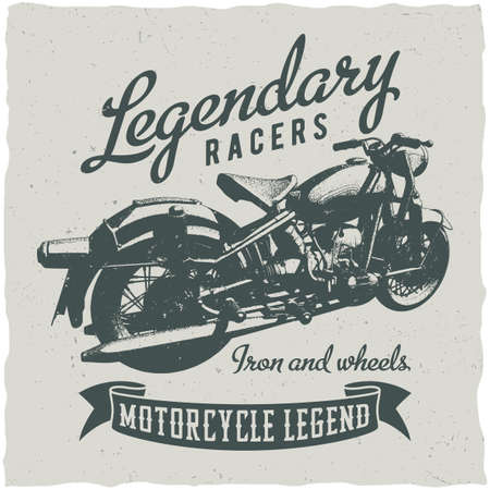 Classic motorcycles label design for t-shirt, posters, greeting cards etc.のイラスト素材