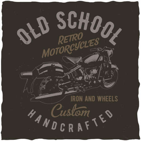 Classic motorcycles label design for t-shirt, posters, greeting cards etc.のイラスト素材