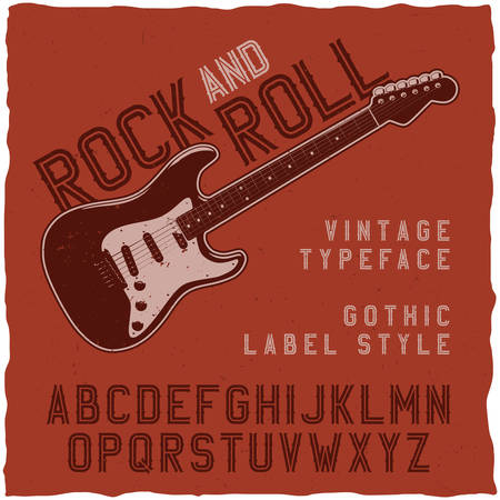Rock and roll label font. Good to use in any classic label design.のイラスト素材