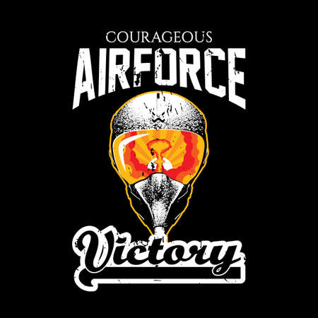 Creative Design Victory Poster with words courageous airforce on effective background vector illustrationのイラスト素材