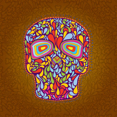 Colorful Seamless Background Pattern with one object in lacy arabesque designs vector illustrationのイラスト素材