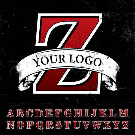 Your Logo Poster with letter z and alphabet on dark background vector illustrationのイラスト素材