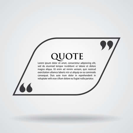 Quote marks blank template card with text in the centre vector illustrationのイラスト素材