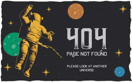 404 error poster with page not found website