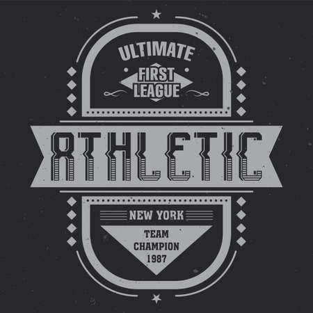 Vintage label design with lettering composition on dark background.のイラスト素材
