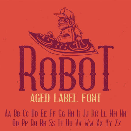 Original label typeface named '"Robot". Good to use in any label design.のイラスト素材