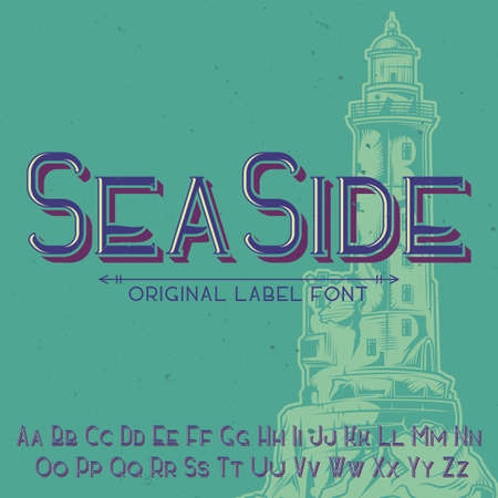 Original label typeface named '"SeaSide".のイラスト素材