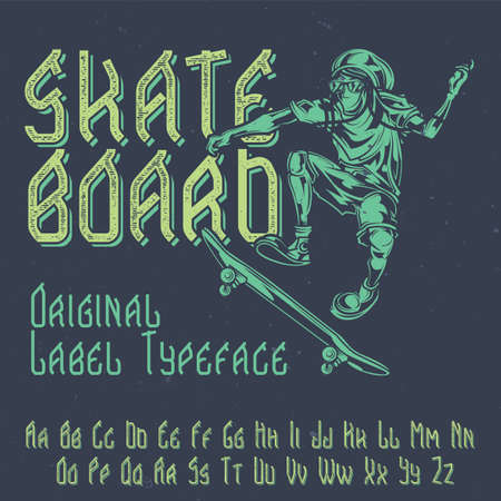 Original label typeface named 'Skateboard'.のイラスト素材