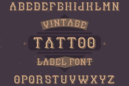 Original label typeface named '"Tattoo". Good to use in any label design.のイラスト素材