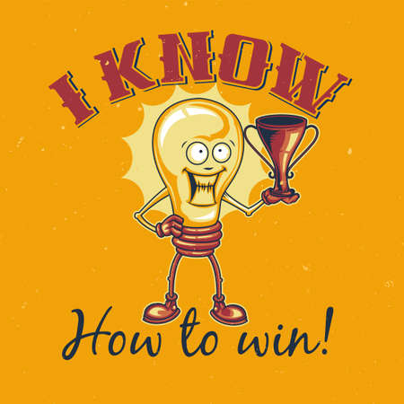 T-shirt or poster design with illustration of a winner lamp.のイラスト素材