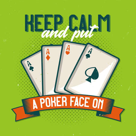 T-shirt or poster design with illustration of playing cards.のイラスト素材