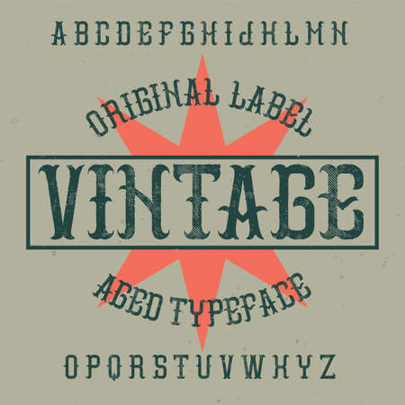 Vintage label typeface named Vintage. Good font to use in any vintage labels or icon.のイラスト素材