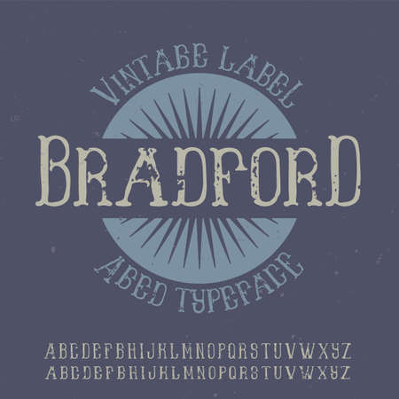Vintage label typeface named Bradford. Good font to use in any vintage labels or logo.のイラスト素材