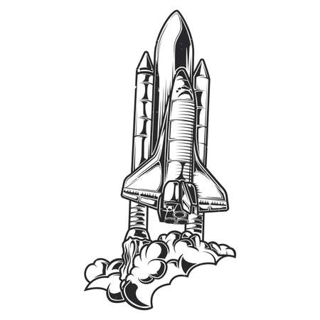 Illustration of space shipのイラスト素材