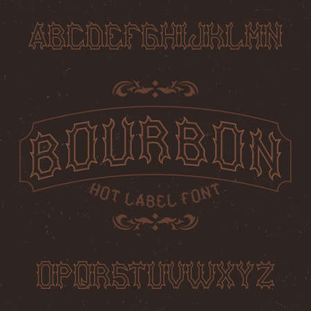Vintage label typeface named Bourbon. Good font to use in any vintage labels.のイラスト素材