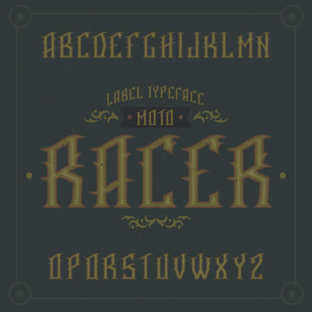 Vintage label typeface named Stone. Good font to use in any vintage labels or logo.のイラスト素材