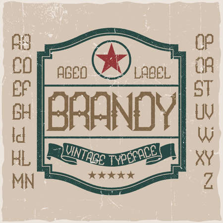 Vintage label typeface named Brandy. Good font to use in any vintage labelsのイラスト素材