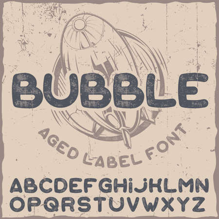 Funny label typeface named Bubble. Good font to use in any labelsのイラスト素材