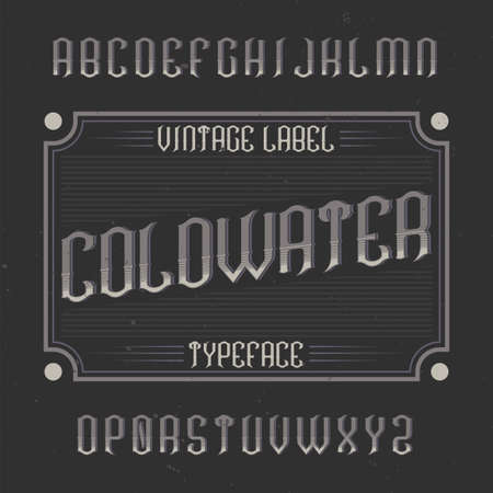 Vintage label typeface named Coldwater. Good font to use in any vintage labels or logo.のイラスト素材