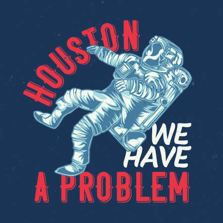 T-shirt or poster design with illustration of astronautのイラスト素材