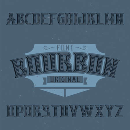 Vintage label typeface named Bourbon. Good font to use in any vintage labels or logo.のイラスト素材