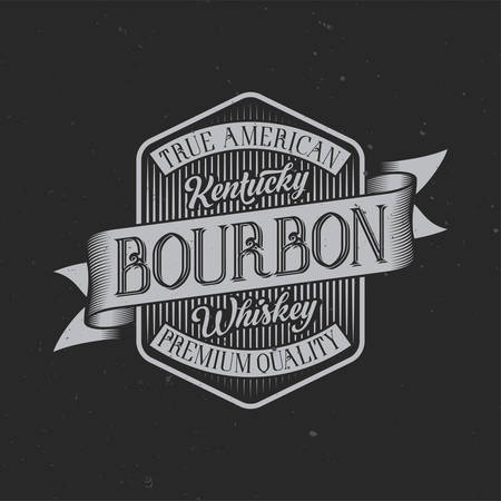 Vintage label design with lettering composition on dark background.のイラスト素材