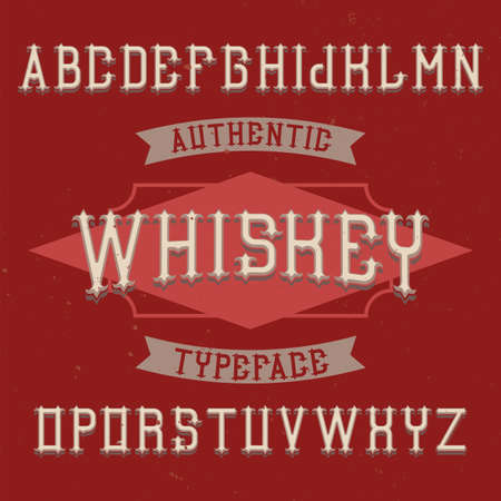 Vintage label typeface named Whiskey. Good font to use in any vintage labels or logo.のイラスト素材