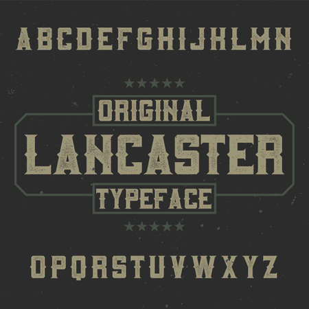 Vintage label typeface named Lancaster. Good font to use in any vintage labels or logo.のイラスト素材