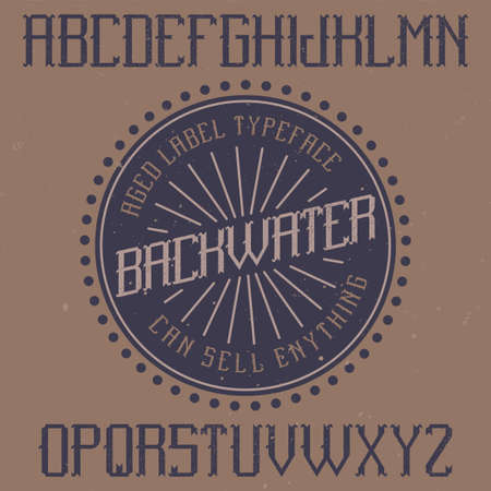 Vintage label font named Backwater. Good to use in any creative labels.のイラスト素材