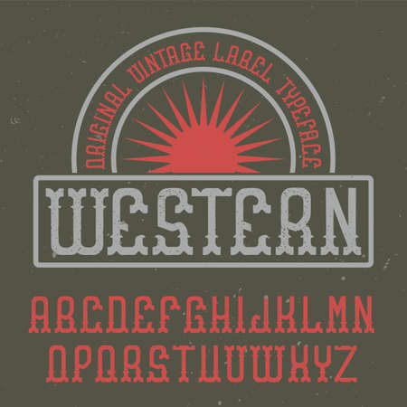 Vintage label font named Western. Good to use in any creative labels.のイラスト素材