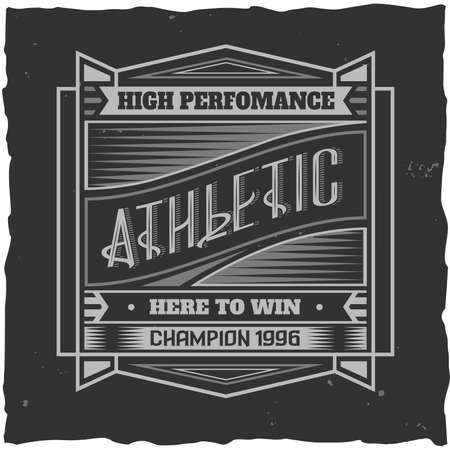 Vintage label design with lettering composition on dark background. T-shirt design.のイラスト素材