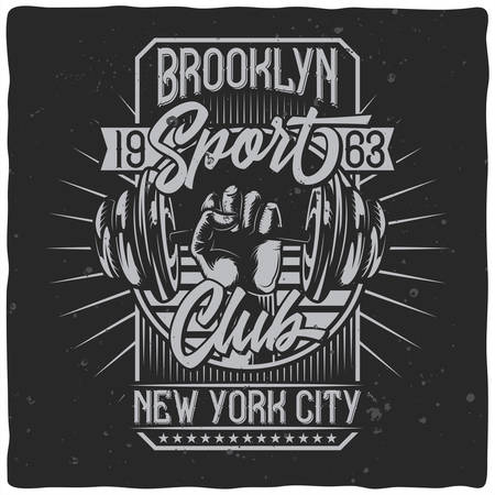 Vintage label design with lettering composition on dark background. T-shirt design.のイラスト素材