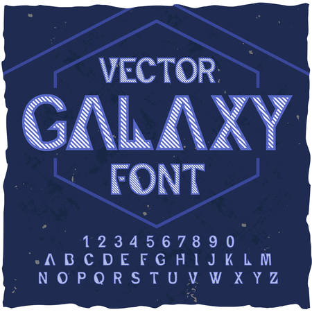 Original label typeface named "Galaxy". Good handcrafted font for any label design.のイラスト素材