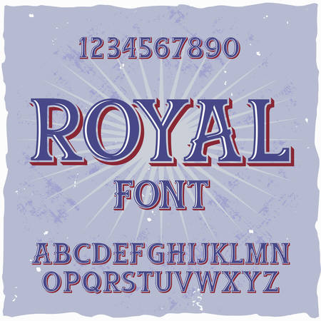 Original label typeface named "Royal". Good handcrafted font for any label design.のイラスト素材