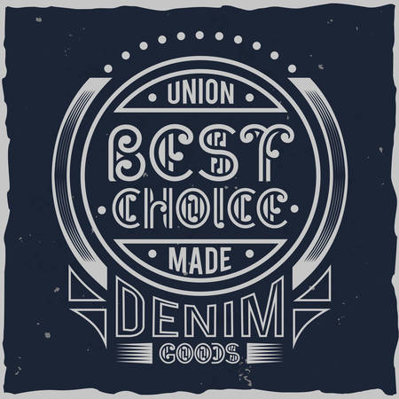 Vintage label design with lettering composition on dark background. T-shirt design.のイラスト素材