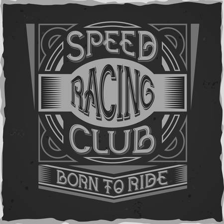 Vintage label design with lettering composition on dark background. T-shirt design.のイラスト素材