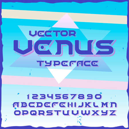 Original label typeface named "Venus". Good handcrafted font for any label design.のイラスト素材