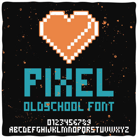 Vintage label typeface named "Pixel". Good handcrafted font for any label design.のイラスト素材