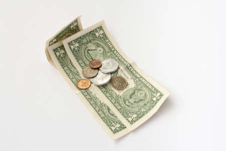 image of the dollars money bills isolate on a white backgroundの写真素材