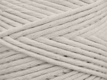 Cotton cord for macrame. Skein closeup. White background
