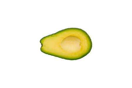 Avocado isolated on a white background. One half avocado without a kernelの写真素材
