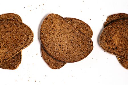 Wholemeal bread. Top view of sliced whole grain breadの写真素材
