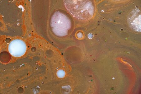Mixed colors. Abstract natural background with waves and bubblesの写真素材
