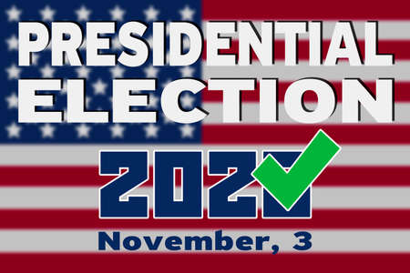 Presidential elections in the United States. The background of a banner of the presidential election in 2020. Voting in the United States of Americaの写真素材