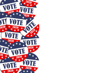 Presidential election 2020 in the United States. Icon for voting in elections. Presidential elections in the United States of America. Voting buttons with a copy of the spaceの写真素材