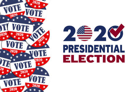 Presidential elections 2020 in the United States of America. Voting button. Presidential elections in the United Statesの写真素材