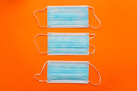Medical masks. Surgical mask for protection against the virus pandemic.の写真素材