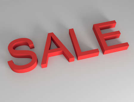 Sale icon. Red letters on a gray background. Sale of special offers and discount. Sale for Black Friday, Cyber Monday and other promotions. 3D renderingの写真素材